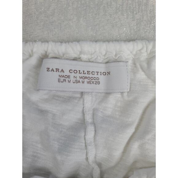 Zara Collection women's crochet satin trim sundress white Size Med beachy Boho - Picture 7 of 10